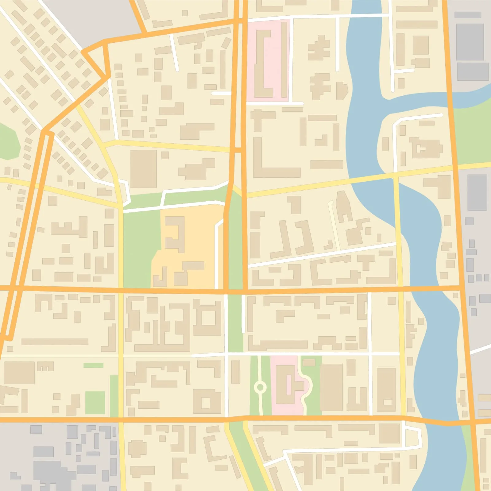 Vector,City,Map,With,Typical,Locations,And,Objects,Like,Roads,