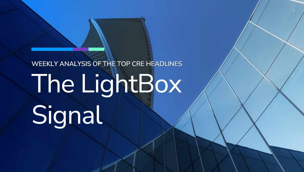 LightBox Signal weekly commercial real estate news analysis graphic with branded header design.